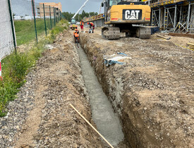 Inženýrské sítě, kanalizační šachty a vodovodní přípojky - Bytové domy Čtyři Dvory České Budějovice