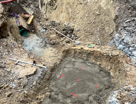 Inženýrské sítě, kanalizační šachty a vodovodní přípojky - Bytové domy Čtyři Dvory České Budějovice