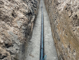 Inženýrské sítě, kanalizační šachty a vodovodní přípojky - Bytové domy Čtyři Dvory České Budějovice