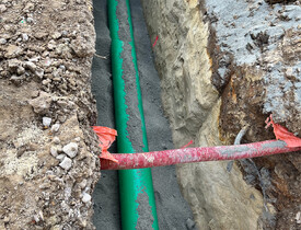 Inženýrské sítě, kanalizační šachty a vodovodní přípojky - Bytové domy Čtyři Dvory České Budějovice