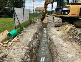 Inženýrské sítě, kanalizační šachty a vodovodní přípojky - Bytové domy Čtyři Dvory České Budějovice