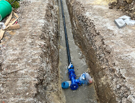 Inženýrské sítě, kanalizační šachty a vodovodní přípojky - Bytové domy Čtyři Dvory České Budějovice