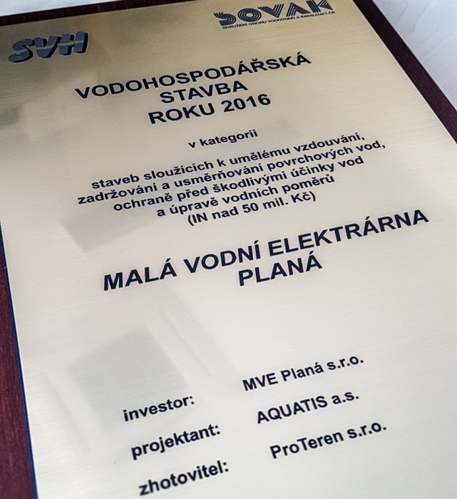 Stavba roku pro MVE Planá